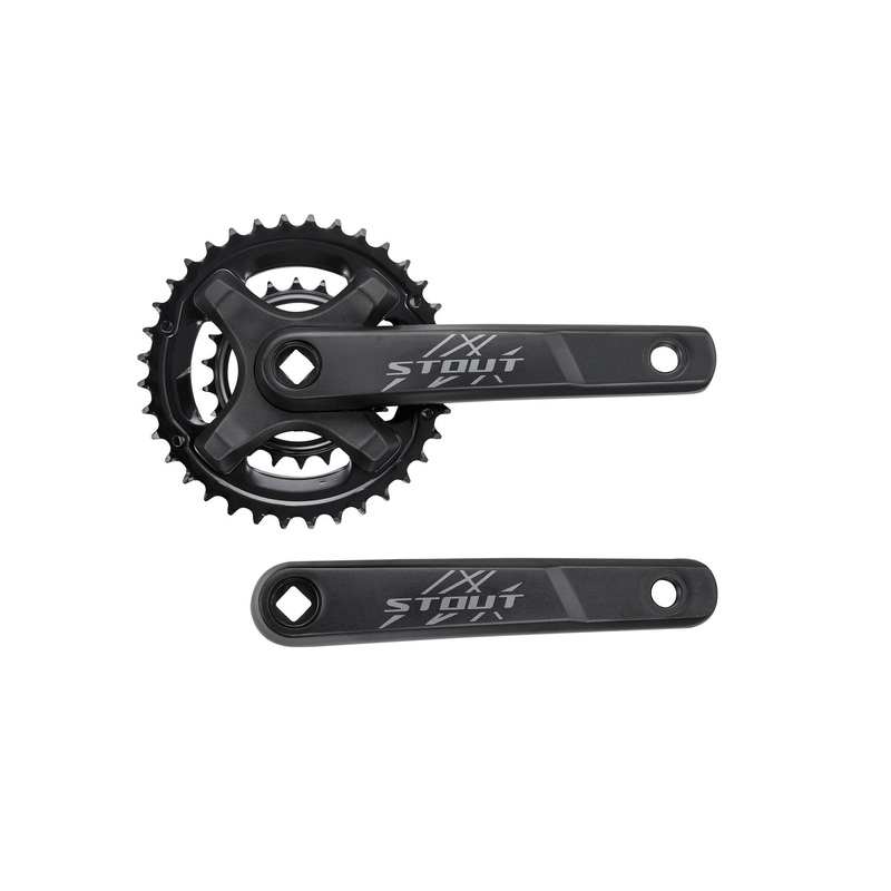 CRK Stout 170mm L R Arms Alloy Square-Taper 36/22T Riveted Rings 2X9 Spd Black