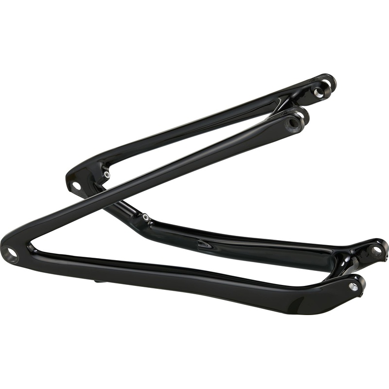 CHS MY21 SJ, CARBON FRAME, REAR STAY ASSEMBLY, 12X148MM, CARBON, 442MM FOR S5-S6 – GLOSS BLACK/WHITE