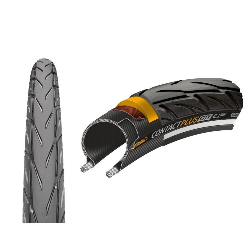 Contact Plus City Continental Tire 26 Rigid Black Reflective