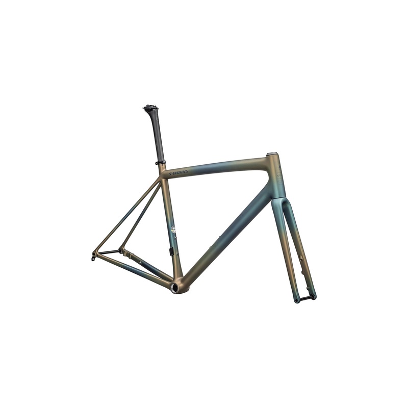 Cuadro Aethos S-Works Specialized 2025 Satin Deep Lake Metallic/Green Pearl/Burnt Gold Metallic Fades/Dark Navy