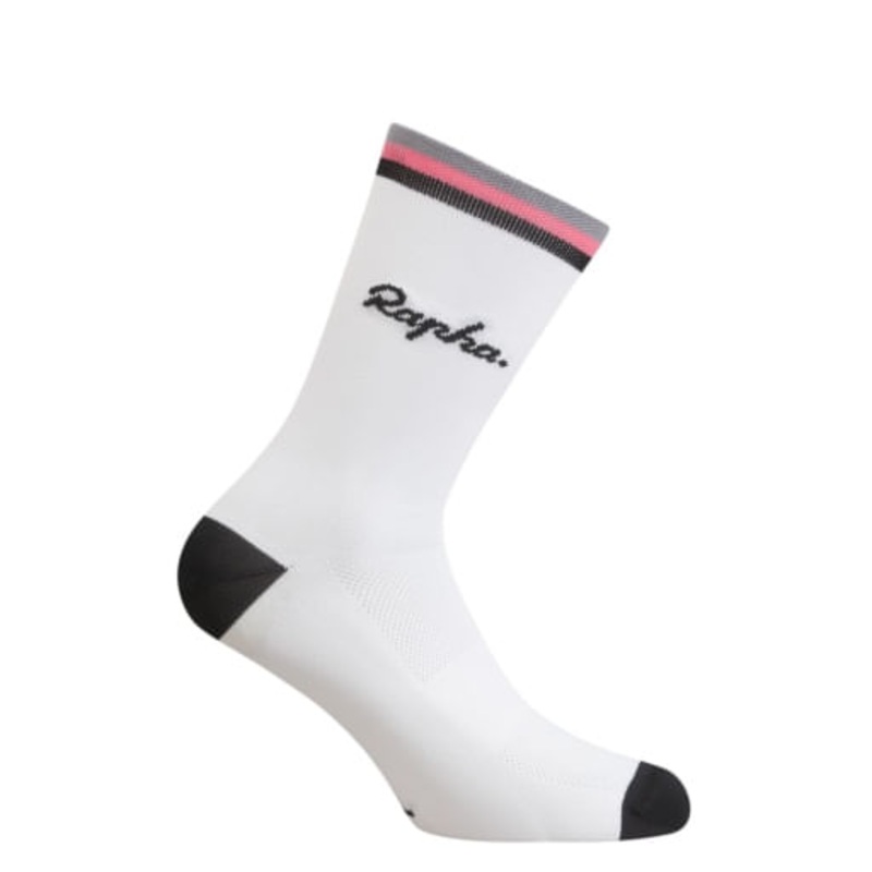 Calcetines Rapha Logo White/Black/Pink