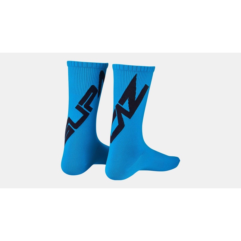 Supacaz SupaSox Twisted Calcetines Specialized Black/Neon Blue L