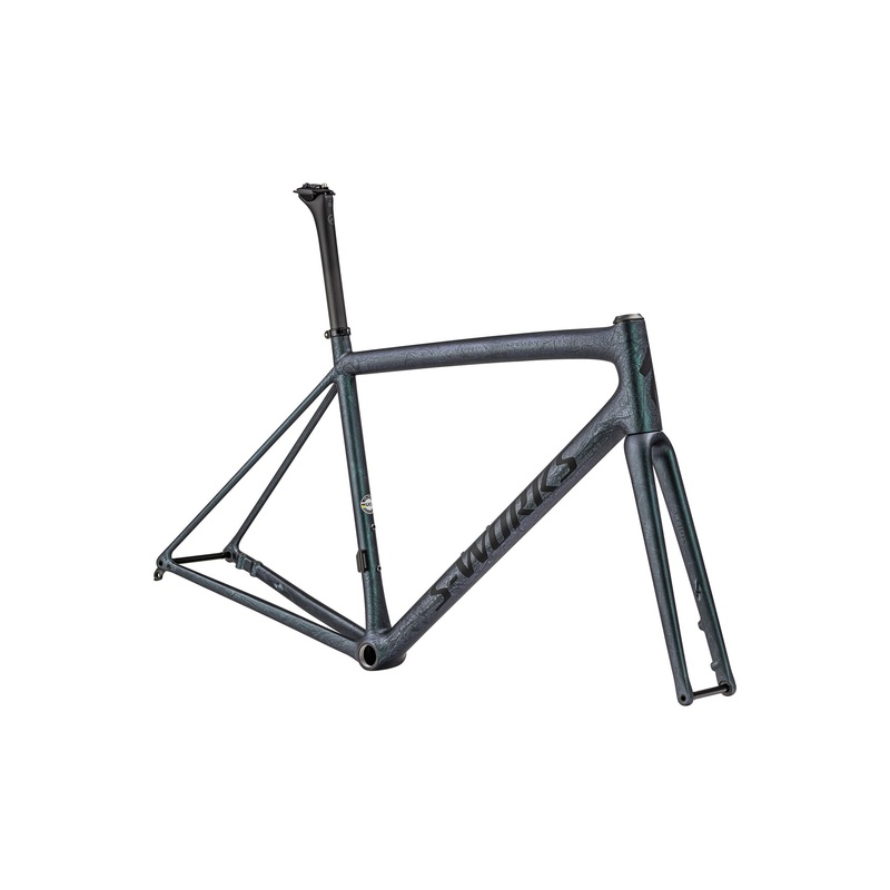 Aethos S-Works Specialized Frameset 2023 Satin Oil Granite Over Metallic Deep Lake/White Sage