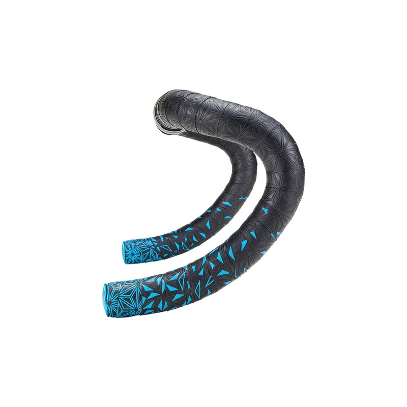 Supacaz Super Sticky Kush Star Fade Tape Specialized Neon Blue/Ano Blue Plugs