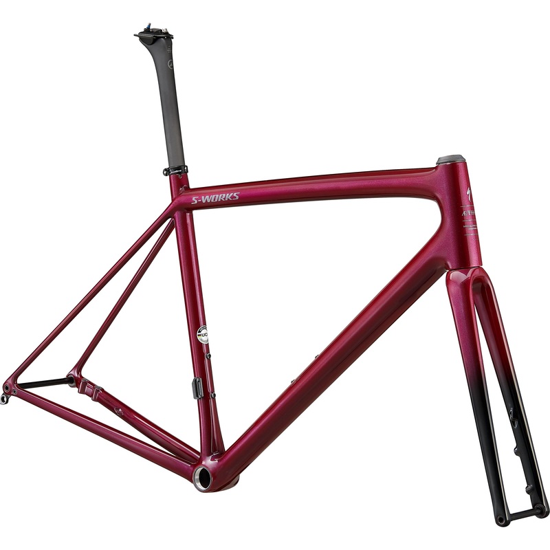 Aethos S-Works Frameset Specialized 2022 Chamaleon Supernova Tint Over Maroon/Chrome