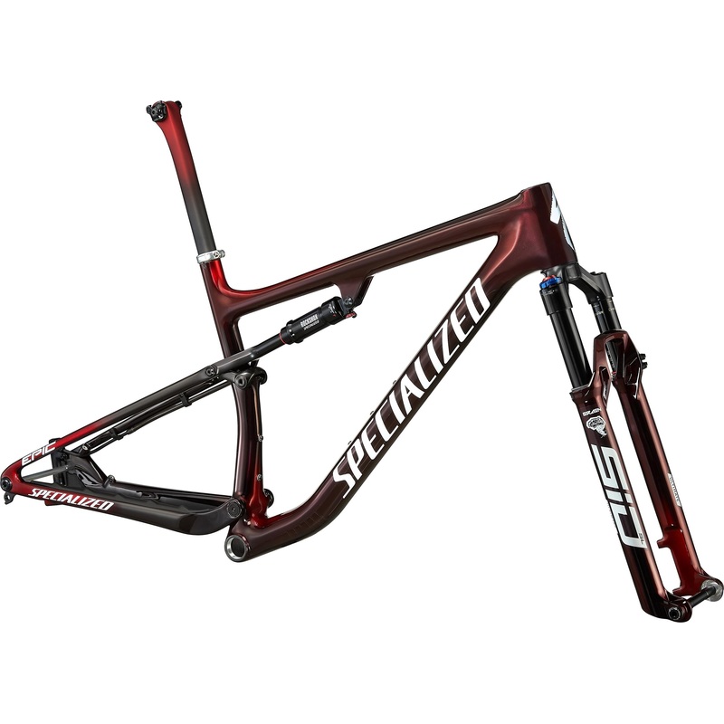 Epic S-Works XC Frameset Speed Of Light Specialized 2022 Gloss Satin Red Tint-Chamaleon-White