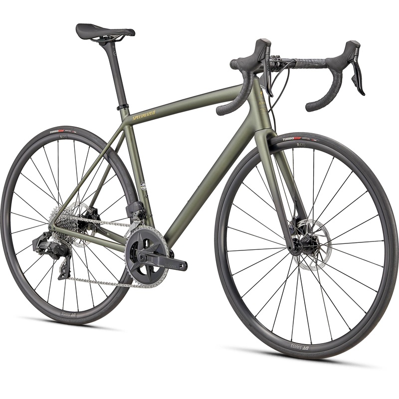 Aethos Comp Road Bike Specialized 2022 Satin Metallic Moss-Gold-Carbon Fade