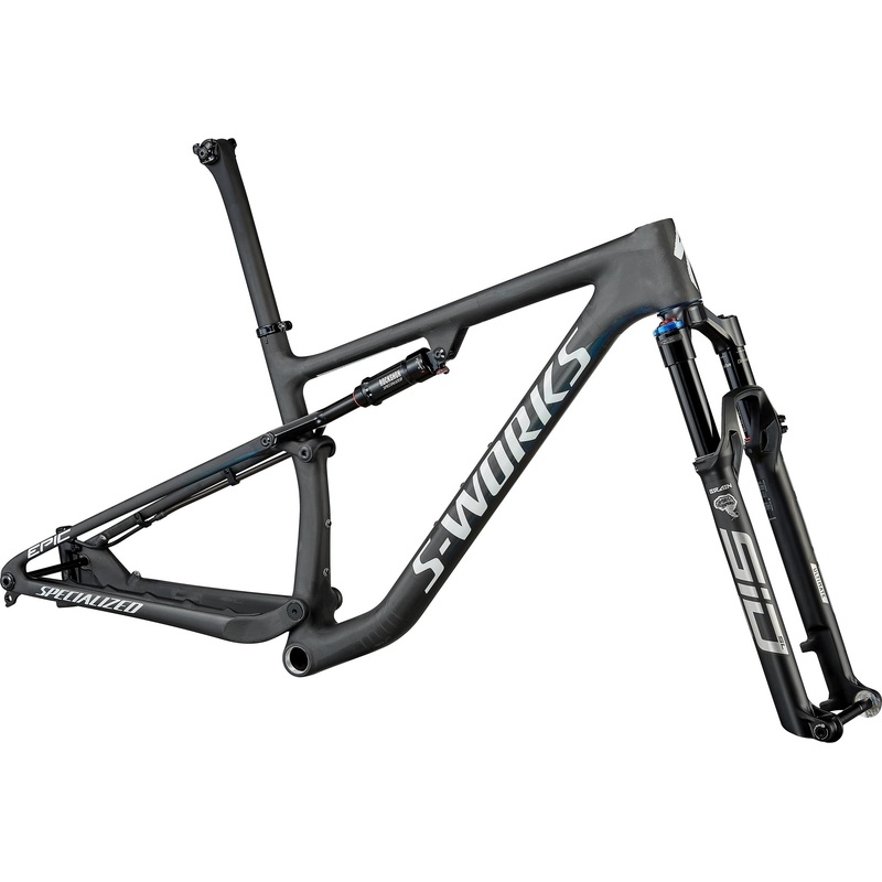 Epic S-Works Frameset Specialized 2022 Satin Carbon/Color Run Blue Murano Pearl/Gloss Chrome Foil Logos