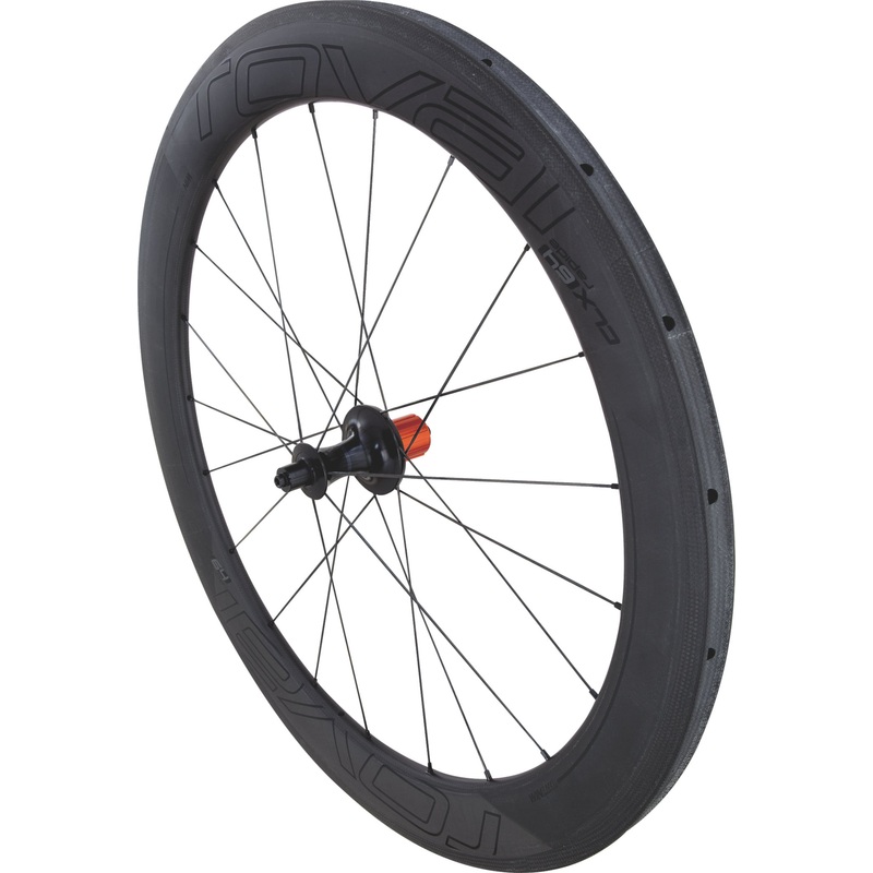 Roval CLX 64 Brake Rim Tubular Rear Wheel Satin Carbon/Gloss