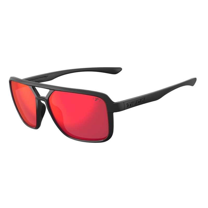 Tifosi Salto Single Lens Cycling Sunglasses | Blackout Smoke/Red Mirror