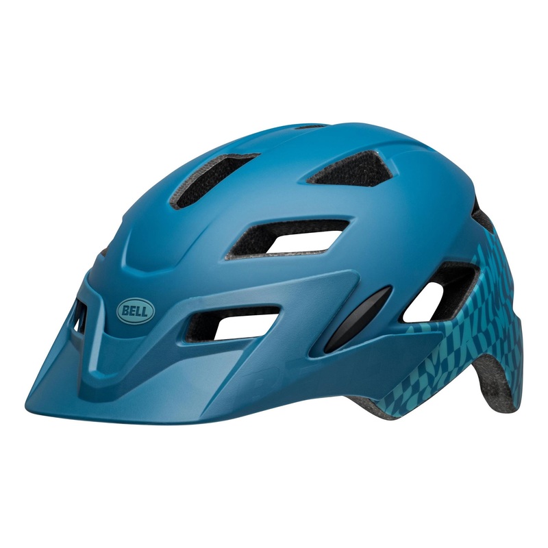 Bell Sidetrack Helmet | Child | Matte Blue Wavy Checks