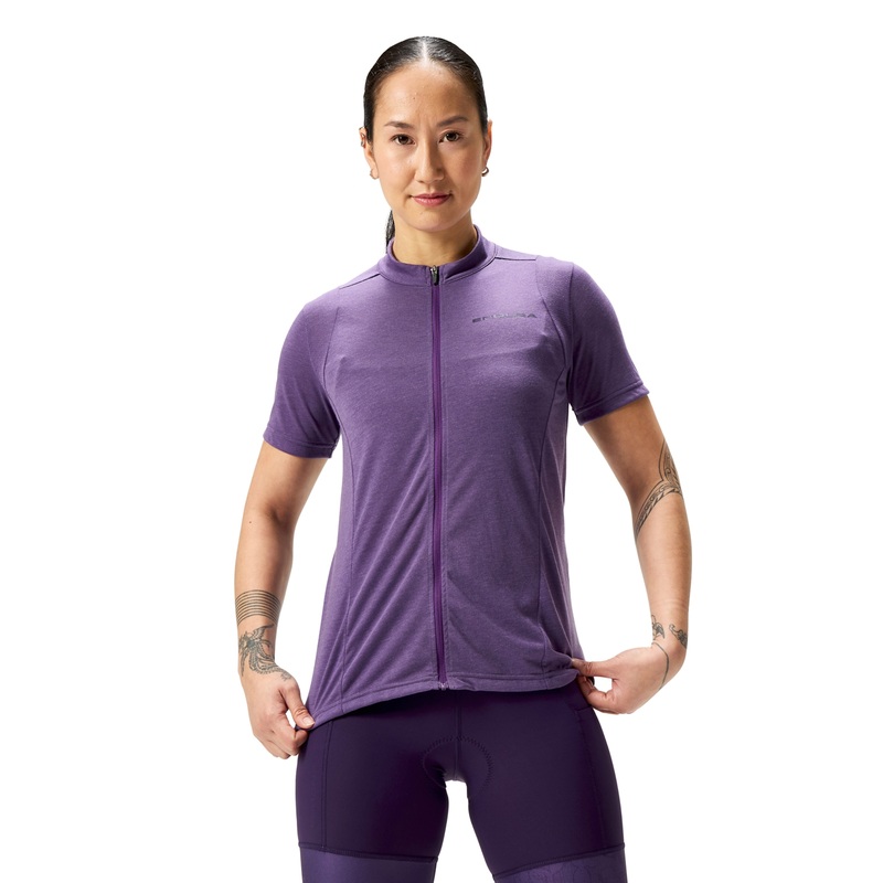 Endura Womens Loop Short Sleeve Zipped Jersey | Heather