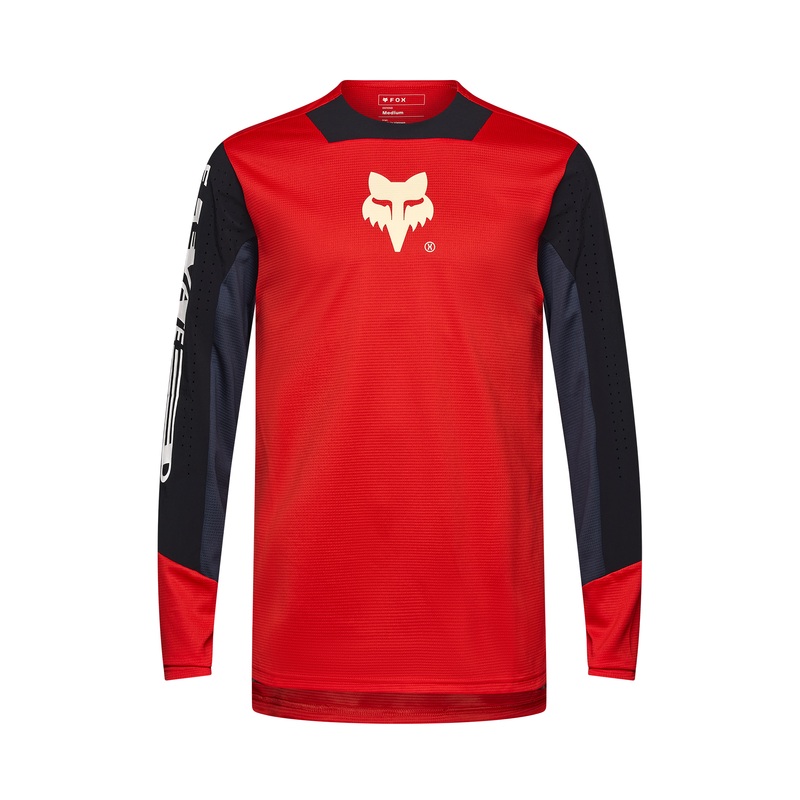Fox Defend Long Sleeve Elevated Jersey | Fluorescent Red