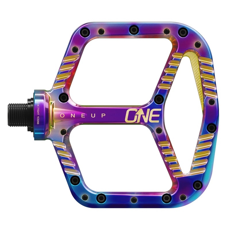 OneUp Flat Aluminium MTB Pedals | Oil Slick