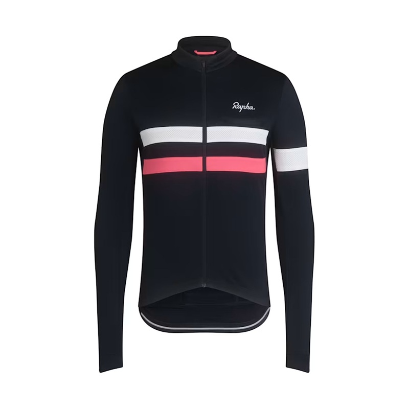 Rapha Brevet Long Sleeve Jersey | Dark Navy/Pink