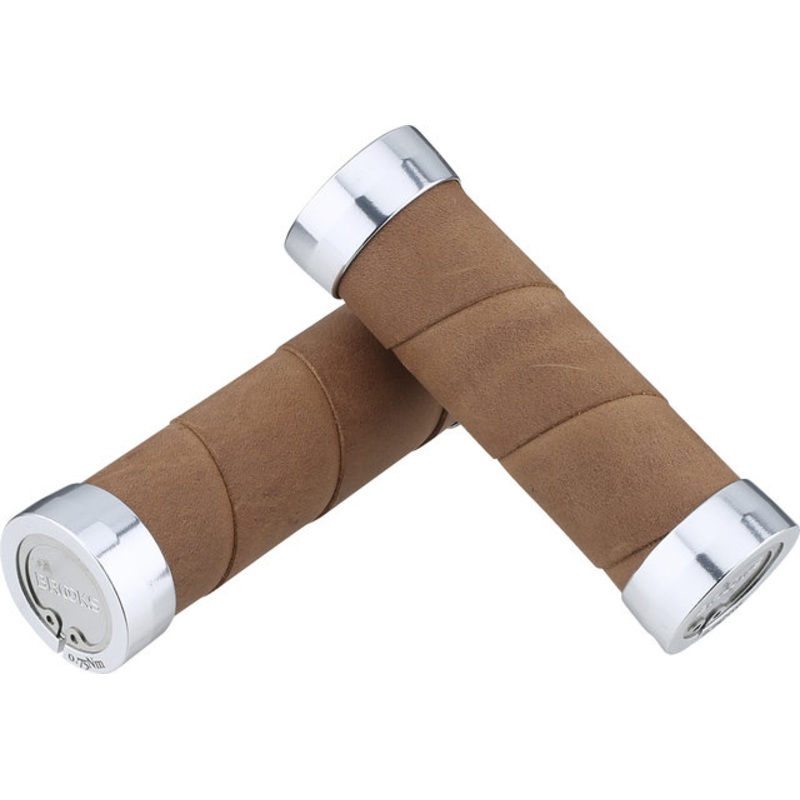 Brooks Slender leather handlebar grips for twist shifters on both sides Mod. 2023