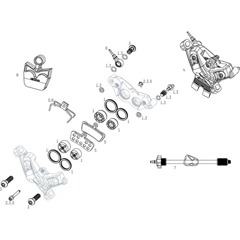 SRAM G2 Ultimate (A1) Brake Caliper Spare Parts (2020)