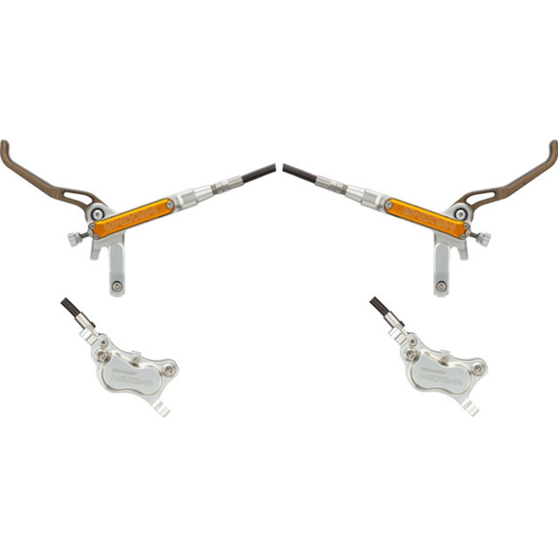 Trickstuff Maxima front rear set disc brake with steel braided hose, PU-coated