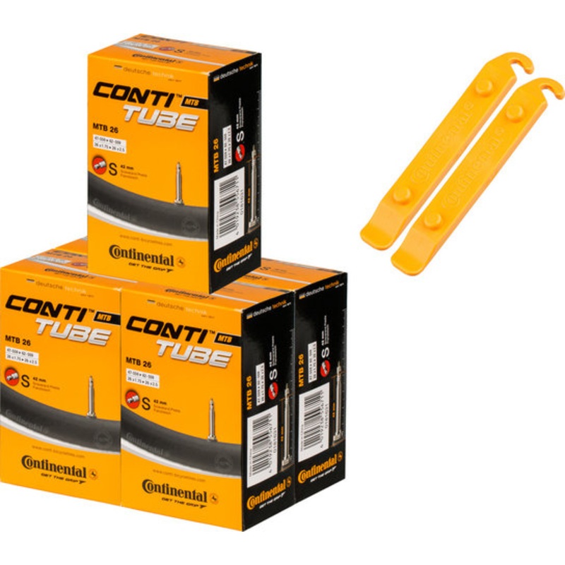 Continental MTB 26 Inner Tube Set – 5 Inner Tubes   2 Free Tyre Levers