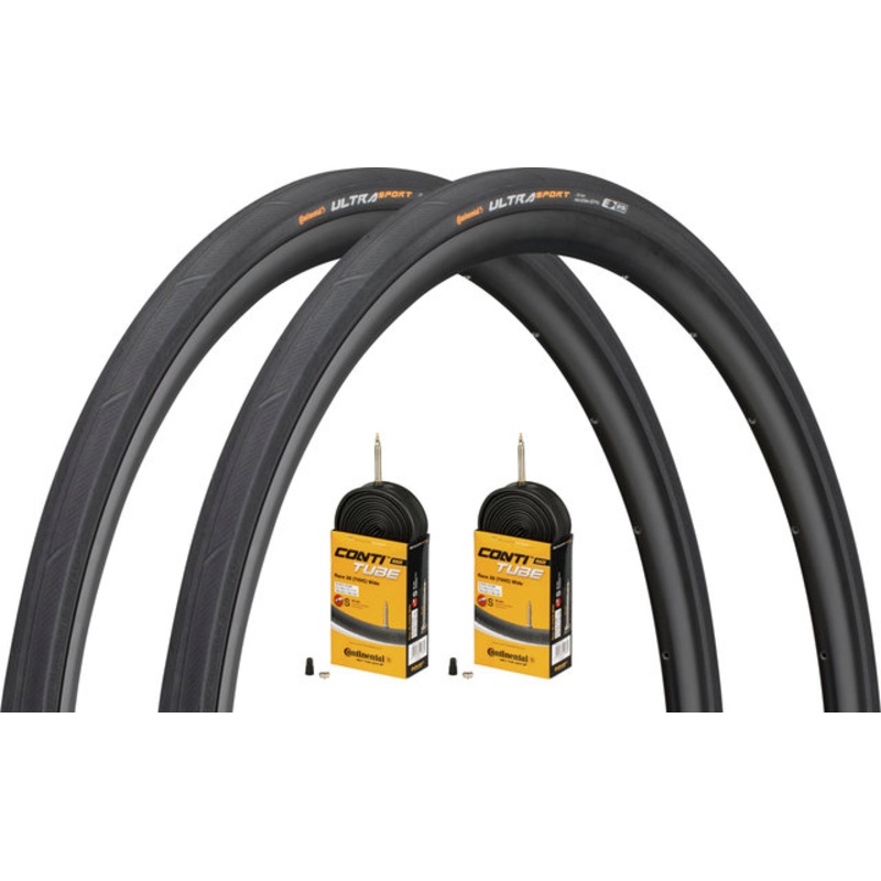 Continental Ultra Sport III 28″ Folding Tyre set of 2   Race Wide Tubes 28