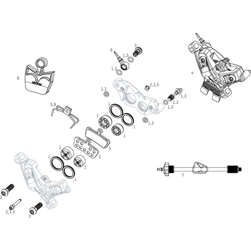 SRAM G2 RSC (A1) Brake Caliper Spare Parts (2020)