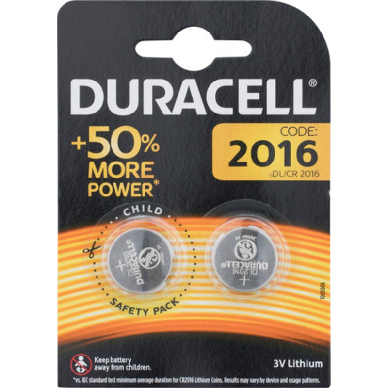 Duracell CR2016 Lithium Battery – 2 pcs.