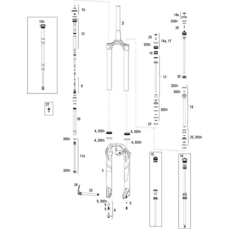 RockShox Lyrik RCT3 (A1 / 2016-2017) 27.5″ Spare Parts