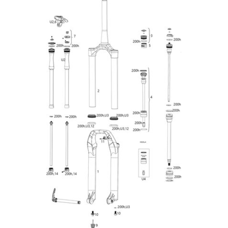 RockShox Pike RCT3/RCT/RC Spare Parts (B1-B2 / 2018-2019)