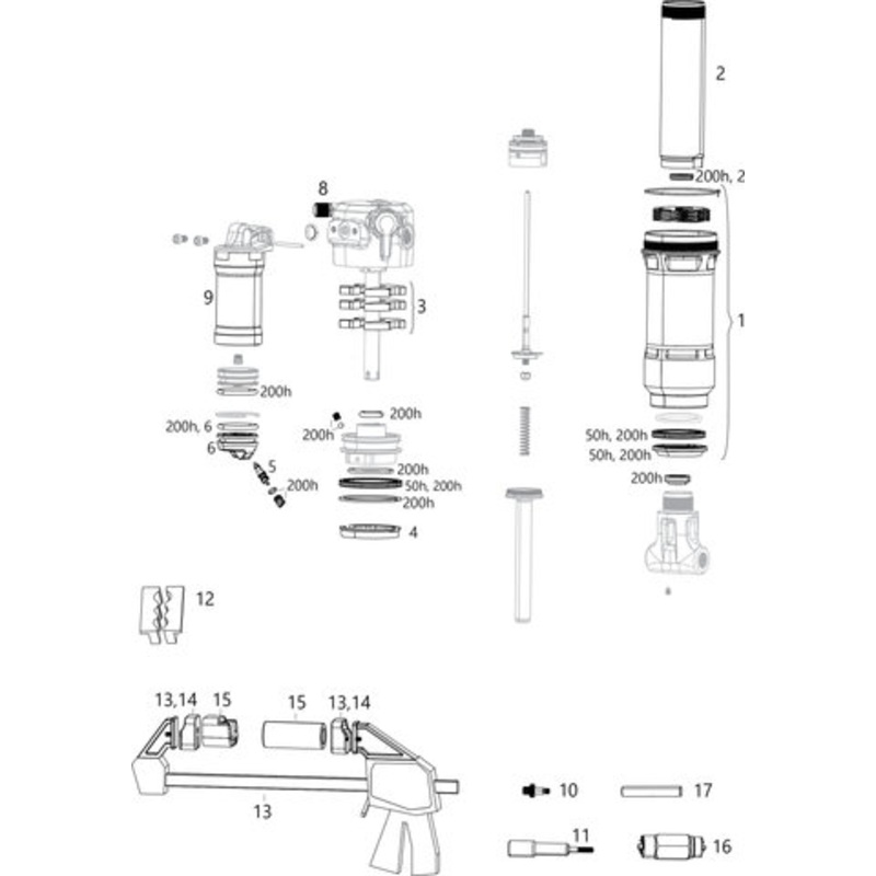 RockShox Super Deluxe Thru Shaft Spare Parts (C1 / 2021)