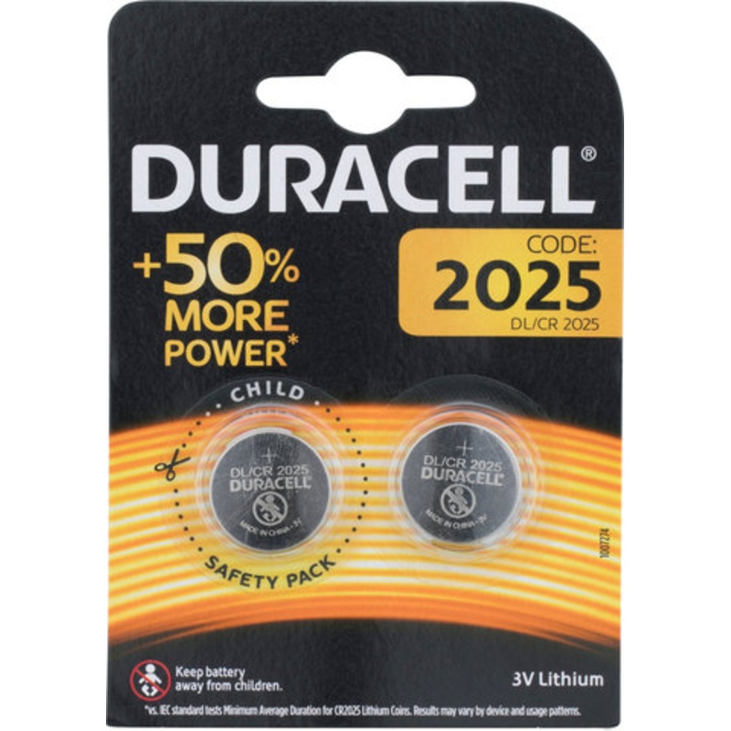Duracell CR2025 Lithium Battery – 2 pcs.