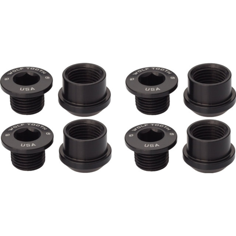 Wolf Tooth Components Chain Ring Bolt Set, 4-Arm 6 mm