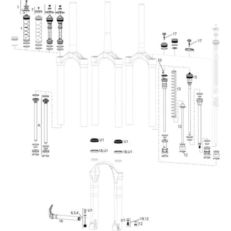 RockShox Lyrik Spare Parts (A1-A2 / 2010-2016)