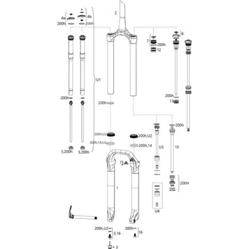 RockShox Pike 29  RCT3 B1/ RC C1 Spare Parts (2017-2019)