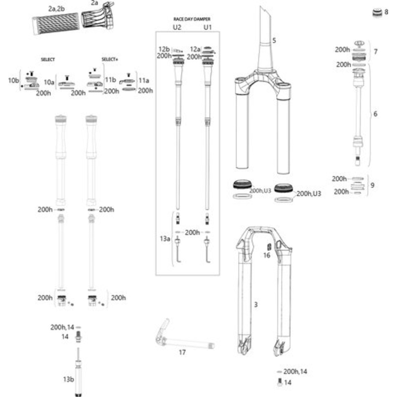 RockShox SID 35 mm Select/Select /Ultimate Spare Parts (C1 / 2021)