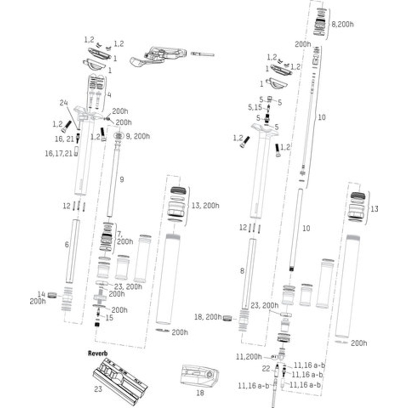 RockShox Reverb / Reverb Stealth Dropper Post Spare Parts (A1-A2 / 2011 – 2016)