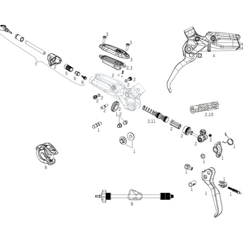 SRAM G2 RSC (A1) Brake Lever Spare Parts (2020)