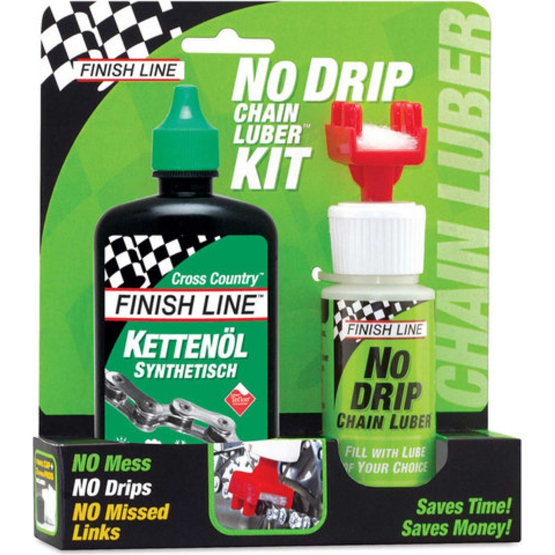 Finish Line No Drip Chain Luber Kit with Cross Country chain oil