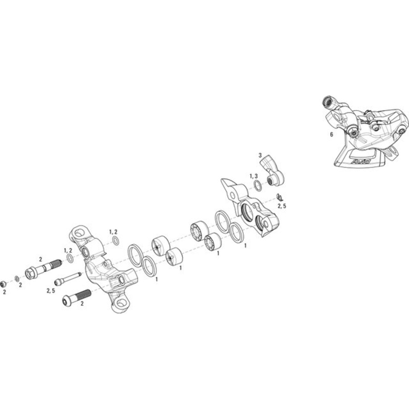 SRAM Guide R/RS (A1) Brake Caliper Spare Parts (2015-2016)