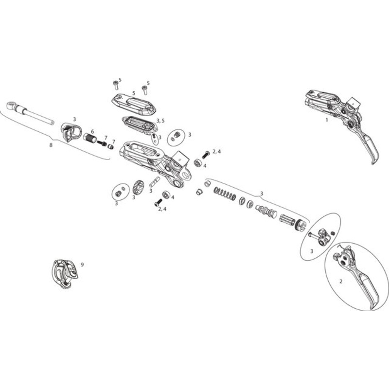 SRAM Code RSC (A1) Brake Lever Spare Parts (2018)