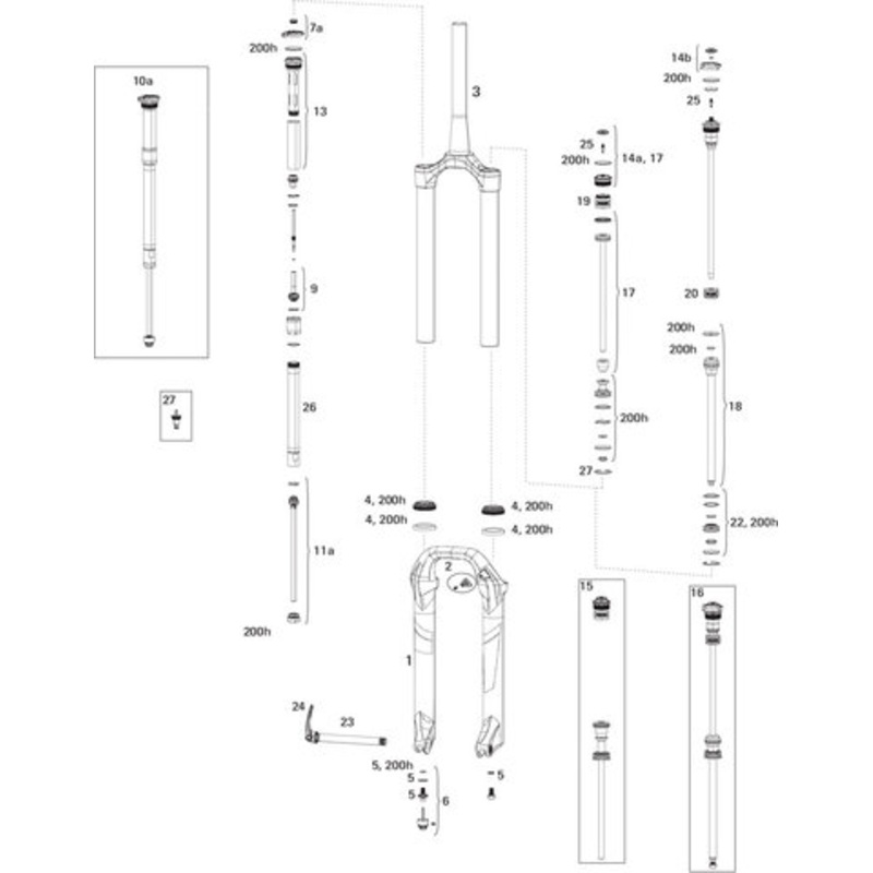 RockShox Lyrik RC (B1 / 2016-2017) 29″ Spare Parts