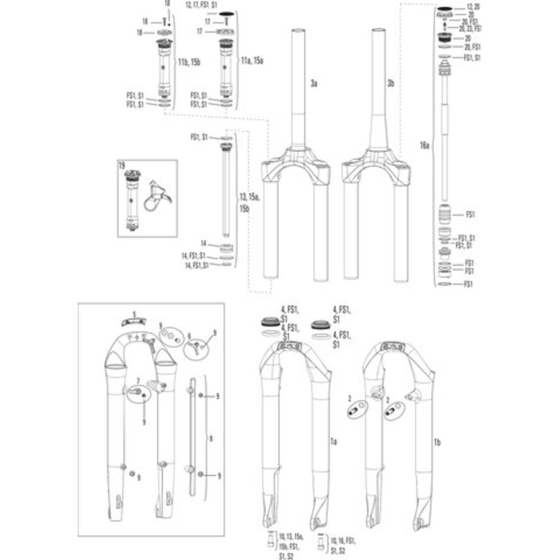 RockShox Paragon Gold Spare Parts (A1 / 2015-2016)