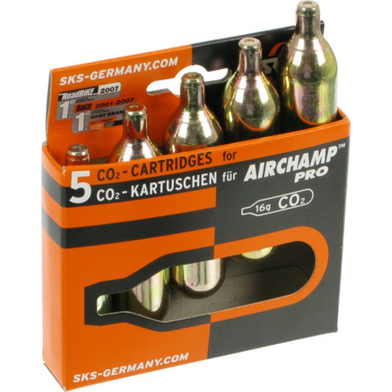 SKS Spare Non-Threaded CO2 Cartridges, 16 g – 5 pcs