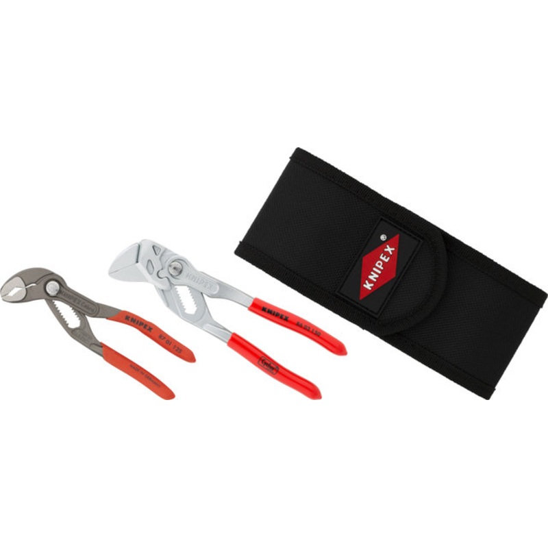 Knipex Cobra Pliers & Pliers Wrench Set in Tool Belt Pouch