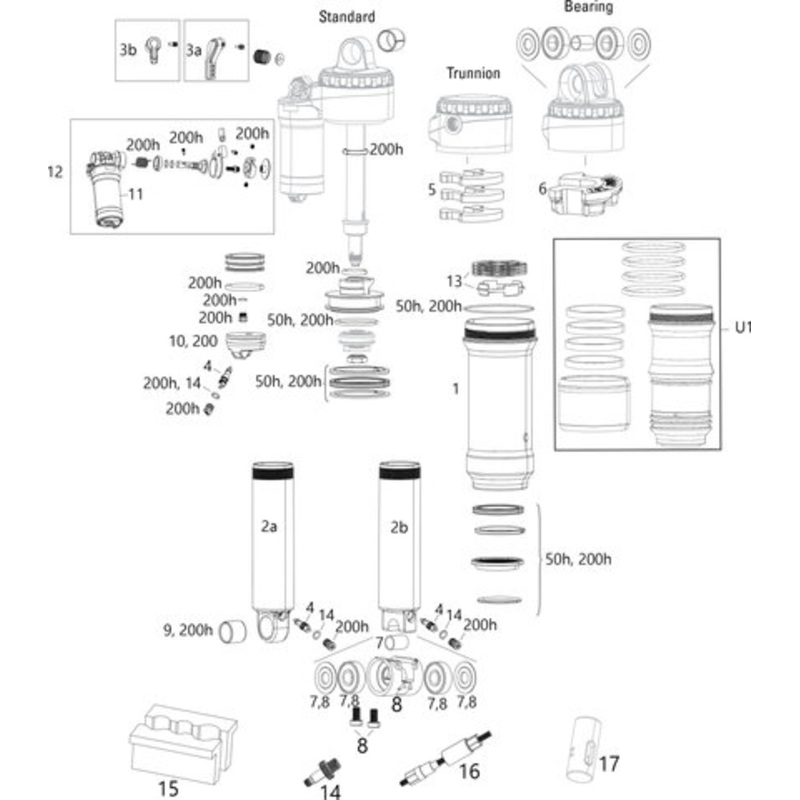 RockShox Super Deluxe Spare Parts (A1-B2 / 2018-2021)