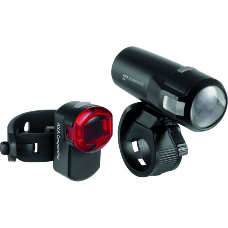 Axa Compactline 35 USB Front Light   Rear Light Set – StVZO approved